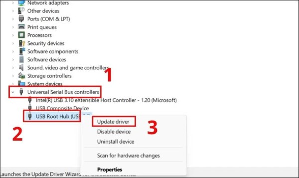 Chọn Update Driver