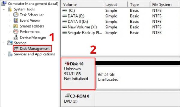Chọn Disk Management