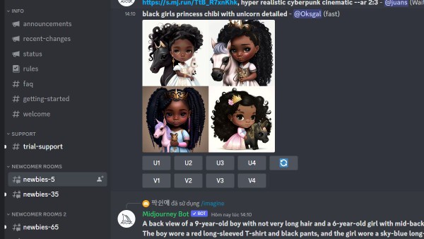 Nhấn kênh nào có chữ “newbies”