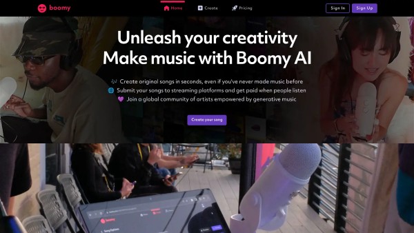 Phần mềm sáng tác Boomy