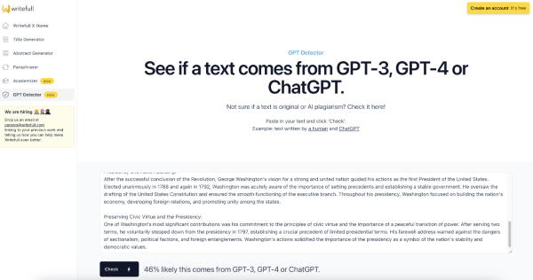 Công cụ Writefull GPT Detector