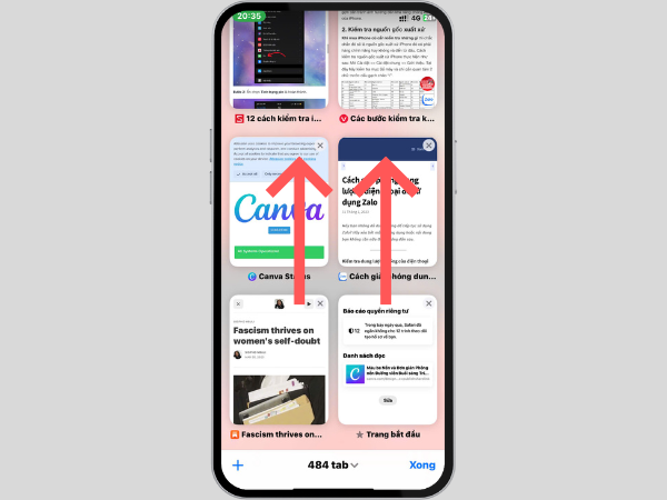 Cuộn lên trang đầu để tìm thanh tìm kiếm