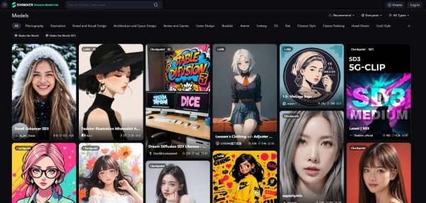 Shakker AI cho phép điều chỉnh phong cách, hiệu ứng, và mô hình phù hợp 