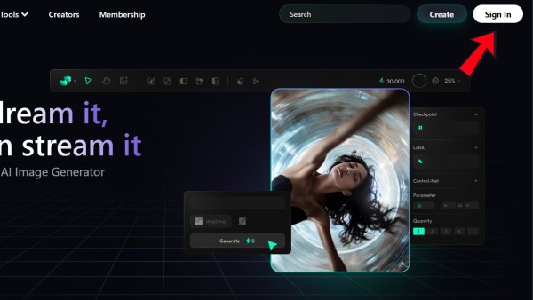 Nhấn nút "Sign in"