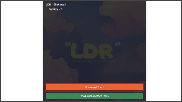 Chọn Download Track 