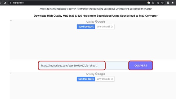 Dán URL vào ô nhập