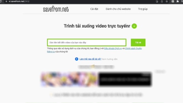 Mở SaveFrom.net 