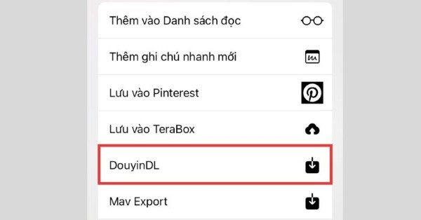 Chọn phím tắt DouyinDL