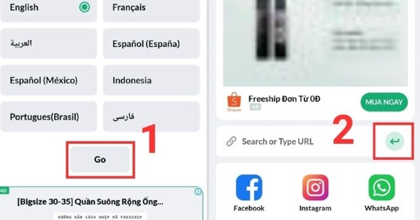 Nhấn Go → Dán đường dẫn đã sao chép