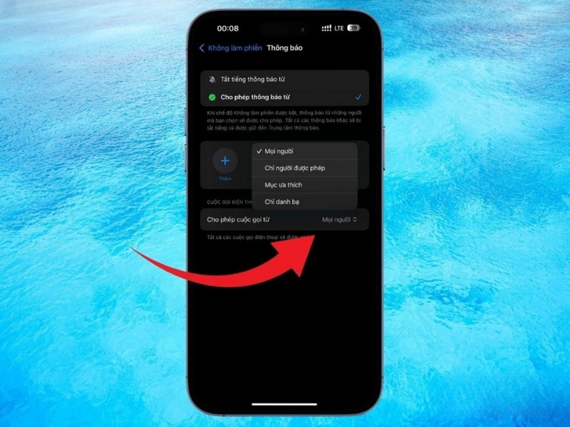 tắt chế độ không làm phiền trên iphone
