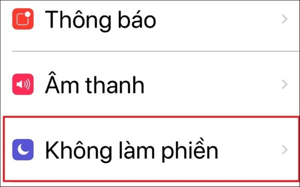tắt chế độ không làm phiền trên iphone