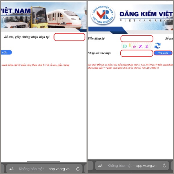 Nhập các thông tin yêu cầu và nhấn nút “Tra cứu” 