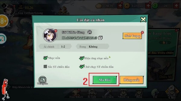 Mở mục Cài đặt cá nhân