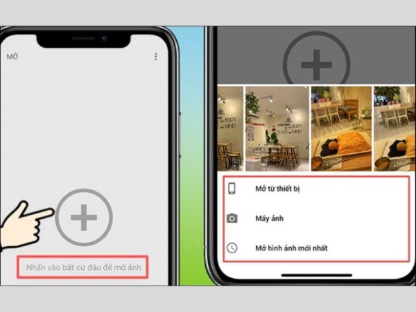 Chọn tải lên ảnh cần chỉnh sửa