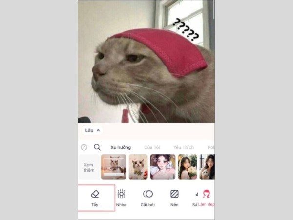 Chọn biểu tượng Cục tẩy