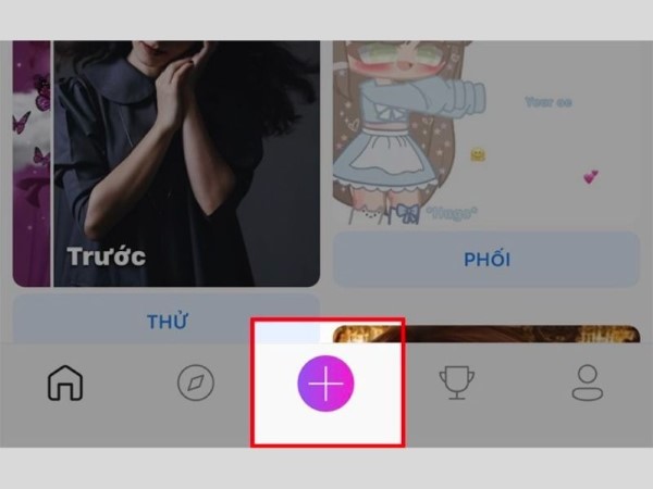 Nhấn dấu cộng để thêm ảnh