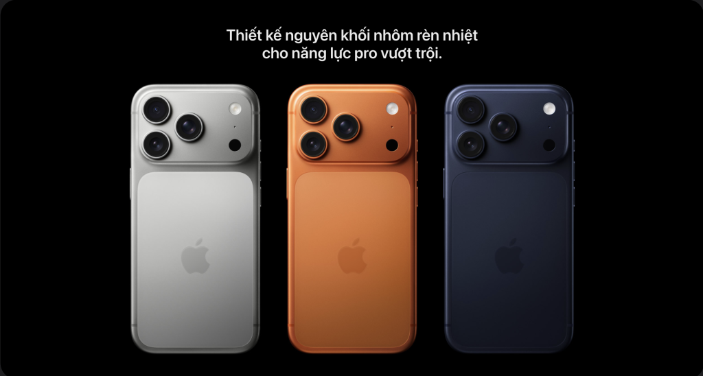 Iphone 17 pro max thiết kế nguyên khối nhôm
