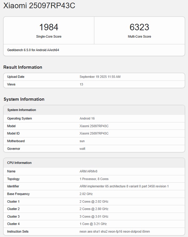 Điểm hiệu năng của Xiaomi Pad 8