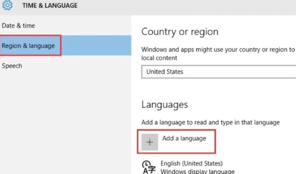 Chọn Region & Language