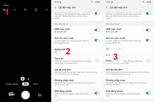 Bật công tắc tại mục "Đường lưới"