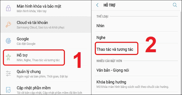 Mở Cài đặt → Chọn Hỗ trợ