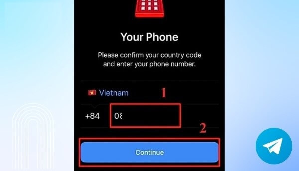 Đăng nhập tài khoản Telegram bằng số điện thoại 