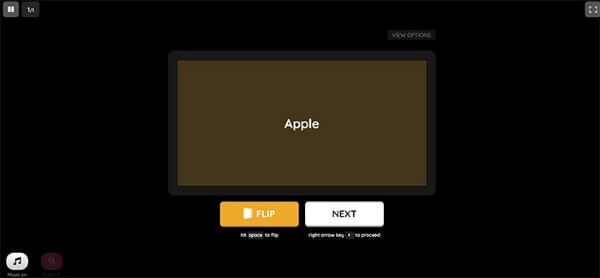 Mặt sau của thẻ sẽ hiện đáp án hoặc từ mới