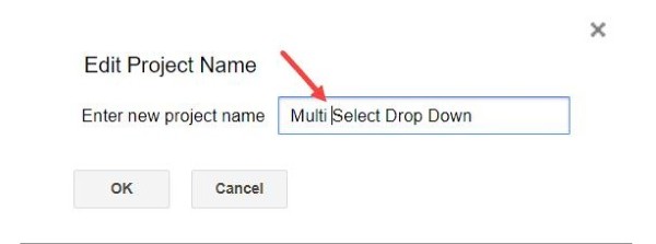 Đặt tên cho dự án 