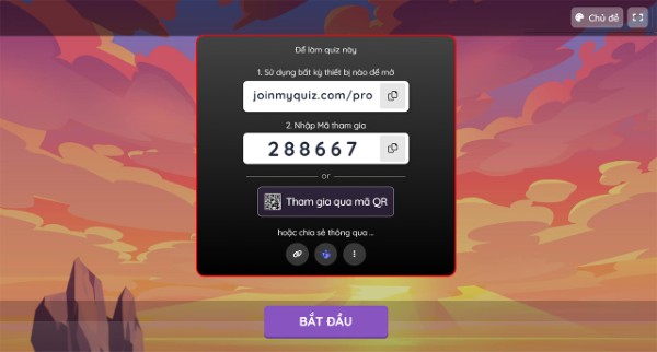 Sao chép đường link hoặc mã QR và gửi cho người chơi