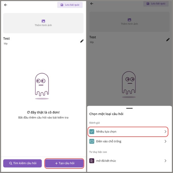 Nhấn Nhiều lựa chọn