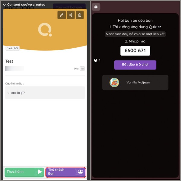 Chọn Thử thách bạn