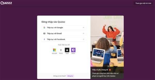 Chọn phương thức đăng nhập phù hợp