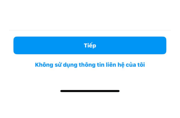 Thêm thông tin liên hệ hoặc bỏ qua