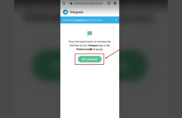 Chọn “SET LANGUAGE”