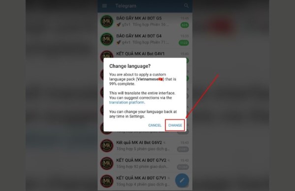 Nhấn “SET LANGUAGE”