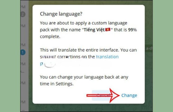 Nhấn nút “Change”