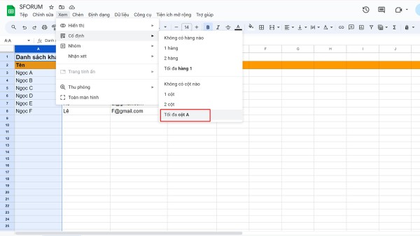 Chọn “Tối đa cột __” 