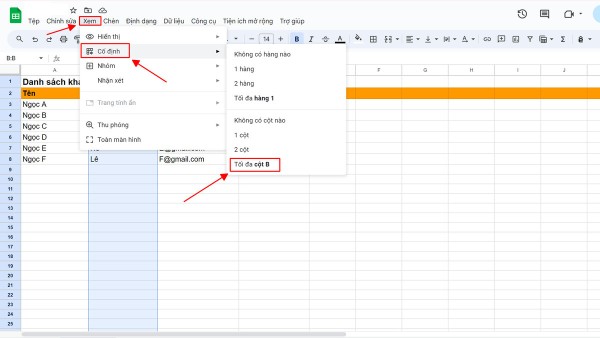 Chọn “Tối đa cột __”
