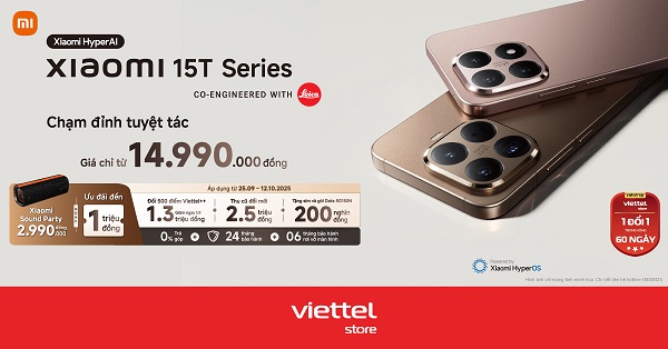 Đặt trước Xiaomi 15T Series: Giảm đến 1 triệu, tặng loa Xiaomi Sound Party 2,9 triệu cùng nhiều ưu đãi hấp dẫn