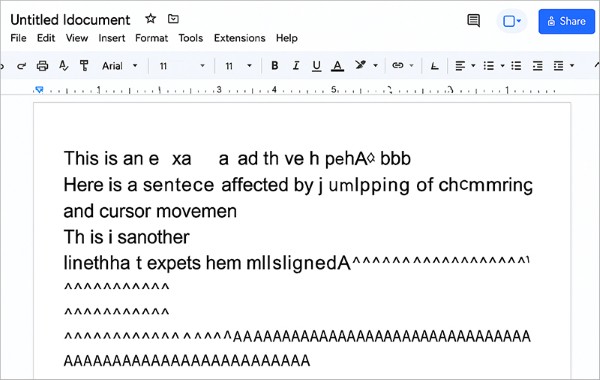 Hiện tượng “nhảy chữ” trong Google Docs