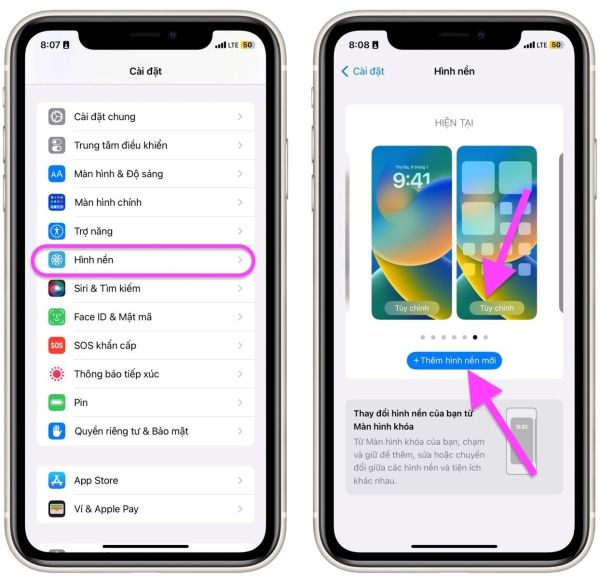 Cài đặt hình nền trên iPhone 17