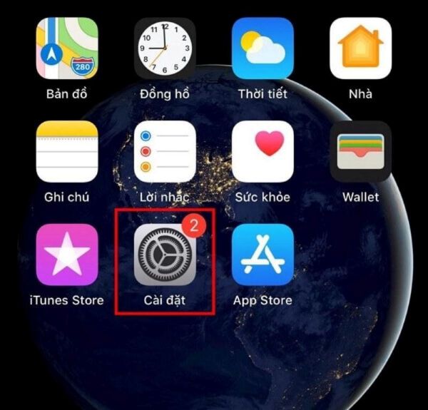 Mở Cài Đặt trên iPhone 17