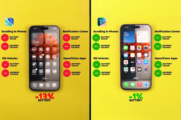 Kết quả kiểm tra pin iOS 26