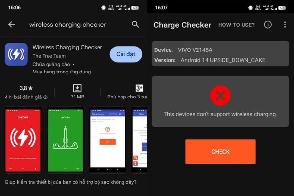 Tải và cài đặt ứng dụng Qi Wireless Charging Checker để kiểm tra