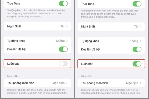 Màn hình luôn bật là gì