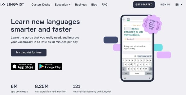 Ứng dụng AI Lingvist 