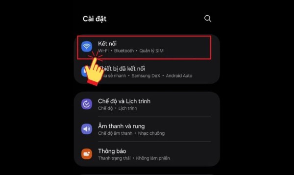 Chọn vào Kết nối