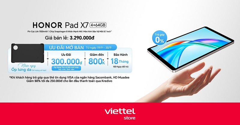 Ưu đãi mở bán HONOR Pad X7