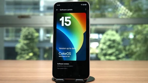 OPPO Reno14 F 5G được cài đặt sẵn hệ điều hành Android 15 và giao diện ColorOS 15