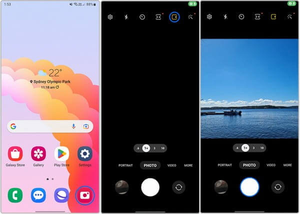 Nhấn biểu tượng “Ảnh chuyển động” để kích hoạt rồi nhấn chụp ảnh